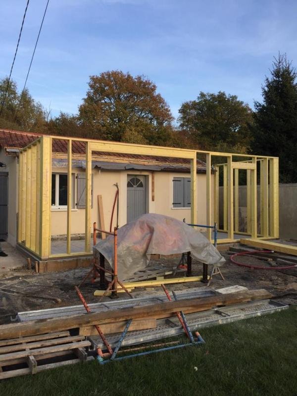 Extension bois devant maison